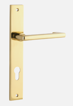 Iver Baltimore Return Door Lever 10348 Rectangular Polished Brass - Passage ,Privacy & Entrance