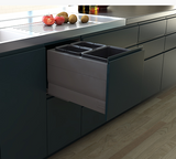 Tanova NZ Designer Soft Close Kitchen Bin -350mm, 400mm,450mm, 600mm ,Cabinet - 1 x 24L and 1 x 8Litre ,1 x 18L and 1 x 8Litre ,1 x 15L and 1 x 6Litre , 1 x 15L 2 x 6Litre  ,1 x 18L and 2 x 8Litre & 1 x 36L and 1 x 20Litre – Grey