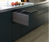 Tanova NZ Designer Soft Close Kitchen Bin -350mm, 400mm,450mm, 600mm ,Cabinet - 1 x 24L and 1 x 8Litre ,1 x 18L and 1 x 8Litre ,1 x 15L and 1 x 6Litre , 1 x 15L 2 x 6Litre  ,1 x 18L and 2 x 8Litre & 1 x 36L and 1 x 20Litre – Grey