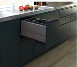 Tanova NZ Designer Soft Close Kitchen Bin -350mm, 400mm,450mm, 600mm ,Cabinet - 1 x 24L and 1 x 8Litre ,1 x 18L and 1 x 8Litre ,1 x 15L and 1 x 6Litre , 1 x 15L 2 x 6Litre  ,1 x 18L and 2 x 8Litre & 1 x 36L and 1 x 20Litre – Grey