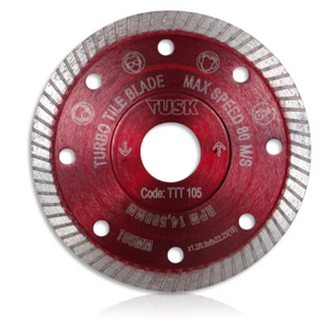 Tusk Heavy Duty Turbo Tile Blades 105mmx 1.2/0.8 x 8 x 22.23 ,115mm x 1.2/0.8 x 8 x 22.23 & 125mm x 1.2/0.8 x 8 x 22.23