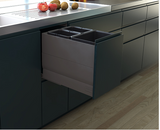 Tanova NZ Designer Soft Close Kitchen Bin -350mm, 400mm,450mm, 600mm Cabinet - 1 x 24L and 2 x 8Litre ,1 x 18L and 2 x 8Litre ,1 x 15L and 2 x 6Litre , 2 x 24L and 2 x 8Litre  ,2 x 18L and 2 x 8Litre & 2 x 15L and 2 x 6Litre – Grey