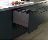 Tanova NZ Designer Soft Close Kitchen Bin -350mm, 400mm,450mm, 600mm Cabinet - 1 x 24L and 2 x 8Litre ,1 x 18L and 2 x 8Litre ,1 x 15L and 2 x 6Litre , 2 x 24L and 2 x 8Litre  ,2 x 18L and 2 x 8Litre & 2 x 15L and 2 x 6Litre – Grey