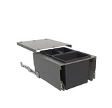 Tanova NZ Designer Soft Close Kitchen Bin -350mm, 400mm,450mm, 600mm Cabinet - 1 x 24L and 2 x 8Litre ,1 x 18L and 2 x 8Litre ,1 x 15L and 2 x 6Litre , 2 x 24L and 2 x 8Litre  ,2 x 18L and 2 x 8Litre & 2 x 15L and 2 x 6Litre – Grey