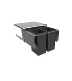 Tanova NZ Designer Soft Close Kitchen Bin -350mm, 400mm,450mm, 600mm Cabinet - 1 x 24L and 2 x 8Litre ,1 x 18L and 2 x 8Litre ,1 x 15L and 2 x 6Litre , 2 x 24L and 2 x 8Litre  ,2 x 18L and 2 x 8Litre & 2 x 15L and 2 x 6Litre – Grey