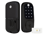 YALE ASSURE KEYED DIGITAL DEADBOLT SMART-READY MATT BLACK & SATIN NICKEL