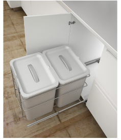 Sige Italian European Hand Pull Bin Cabinet Width 400mm - 32Litre & 48Litre