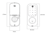 YALE ASSURE KEYED SMART-READY LOCK WITH APEX ROUND LEVER SATIN NICKEL