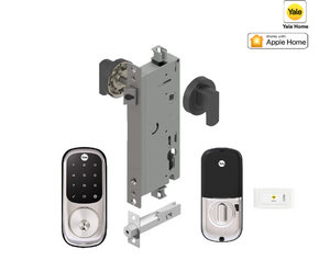 YALE ASSURE KEYED SMART-READY LOCK WITH APEX ROUND LEVER SATIN NICKEL