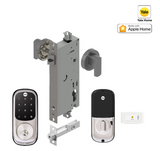 YALE ASSURE KEYED SMART-READY LOCK WITH APEX ROUND LEVER SATIN NICKEL