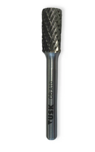 Tusk Heavy Duty Carbide Burrs A & B Shape Cylinder 6mm Shank, Double Cut - Without & With end Cut Dia 6mm ,8mm ,10mm & 12mm