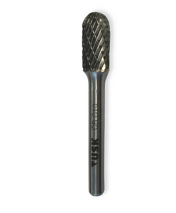 Tusk Heavy Duty Carbide Burrs C & D Shape Cylinder 6mm Shank, Double Cut -Ball Nose & Ball Dia 6mm, 8mm ,10mm & 12mm