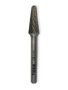 Tusk Heavy Duty Carbide Burrs L & M Shape 6mm Shank Double Cut, Cone & Point Cone Dia 6mm ,8mm ,10mm & 12mm