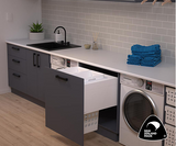 Tanova NZ Designer 2 Pull Out Soft Close Push to Open Laundry Unit - 450mm & 700mm Cabinet - 1 x 36Litre & 2 x 36Litre - White