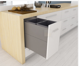 Tanova NZ Designer 2 Pull Out Soft Close Kitchen Bin - 600mm ,450mm ,400mm & 350mm Cabinet - 2 x 36Litre & 2 x 24Litre - White and Grey Charcoal