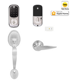 YALE ASSURE KEYED SMART-READY LOCK WITH ALEXANDER & MAYFAIR GRIPSET SATIN NICKEL & MATT BLACK