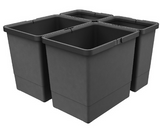 Tanova NZ Kitchen Bin - Drawer Frame & Buckets 600mm Cabinet - 2 x 15 and 2 x 6 Litre &  2 x 18 and 2 x 8 Litre  White Charcoal