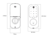 YALE ASSURE KEYED SMART-READY LOCK WITH APEX - L142 x 300MM ENTRANCE SET MATT BLACK & SATIN NICKEL