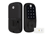 YALE ASSURE KEYED SMART-READY LOCK WITH APEX - L142 x 450MM ENTRANCE SET MATT BLACK & SATIN NICKEL