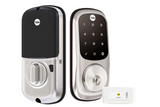 YALE ASSURE KEYED SMART-READY LOCK WITH APEX - L142 x 450MM ENTRANCE SET MATT BLACK & SATIN NICKEL