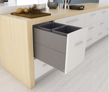 Tanova NZ Designer 2 Pull Out Soft Close Kitchen Bin Push To Open - 300mm ,350mm,400mm & 450mm Cabinet - 1 x 36Litre ,2 x 12Litre ,2 x 15Litre & 2 x 18Litre - White and Grey Charcoal