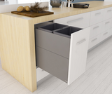 Tanova NZ Designer 2 Pull Out Soft Close Kitchen Bin Push To Open -350mm,400mm & 450mm Cabinet - 2 x 18Litre ,2 x 20Litre & 2 x 24Litre - White and Grey Charcoal