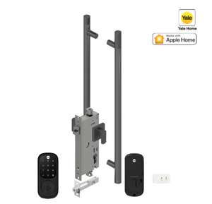 YALE ASSURE KEYED SMART-READY LOCK WITH APEX - L142 x 600MM ENTRANCE SET MATT BLACK & SATIN NICKEL