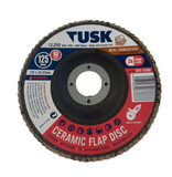 Tusk Heavy Duty Ceramic Flap Disc 115mm x 22.23 x 36 ,40 ,60 ,80 & 120