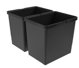 Tanova NZ Bin - Drawer Frame Buckets to Suit Legrabox - 350mm Cabinet – 2 x 15 Litre ,2 x 18 Litre ,2 x 24 Litre - Umbra Grey Charcoal & White