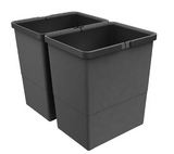 Tanova NZ Bin - Drawer Frame Buckets to Suit Legrabox - 350mm Cabinet – 2 x 15 Litre ,2 x 18 Litre ,2 x 24 Litre - Umbra Grey Charcoal & White