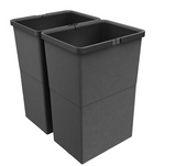 Tanova NZ Bin - Drawer Frame Buckets to Suit Legrabox - 350mm Cabinet – 2 x 15 Litre ,2 x 18 Litre ,2 x 24 Litre - Umbra Grey Charcoal & White