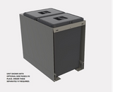 Tanova NZ Bin - Drawer Frame Buckets to Suit Legrabox - 350mm Cabinet – 2 x 15 Litre ,2 x 18 Litre ,2 x 24 Litre - Umbra Grey Charcoal & White