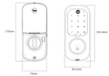 YALE ASSURE KEYED SMART-READY LOCK WITH APEX - L142 x 600MM ENTRANCE SET MATT BLACK & SATIN NICKEL