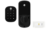 YALE ASSURE SL (Keyless) SMART-READY LOCK WITH APEX L142 x 450 ENTRANCE SET SATIN NICKEL & MATT BLACK