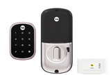 YALE ASSURE SL (Keyless) SMART-READY LOCK WITH APEX L142 x 450 ENTRANCE SET SATIN NICKEL & MATT BLACK