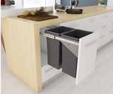 Tanova NZ Simplex Pull Out Kitchen Bin - 350mm and 400mm Cabinet - Drawer Type - Push Open Cabinet - 1 x 18Litre 1 x 50Litre , 2 x 18Litre ,2 x 24Litre ,4 x 6Litre & 4 x 8Litre Bucket White & Grey