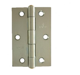 Lohala Hinge Steel 89mm x 58mm x 2.0mm Zinc Plate, Fixed Brass Riveted Pin  ( 333 3 1/2" )