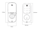 YALE ASSURE KEYED SMART-READY LOCK WITH APEX 143 x 600 ENTRANCE SET MATT BLACK & SATIN NICKEL