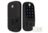 YALE ASSURE KEYED SMART-READY LOCK WITH APEX 143 x 600 ENTRANCE SET MATT BLACK & SATIN NICKEL