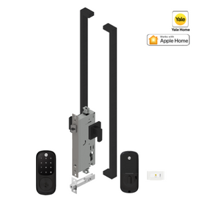 YALE ASSURE KEYED SMART-READY LOCK WITH APEX 143 x 1000 ENTRANCE SET MATT BLACK & SATIN NICKEL