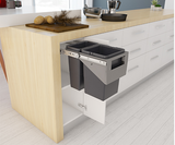 Tanova NZ Simplex Pull Out  Soft Close Kitchen Bin - 300mm and 350mm Cabinet Behind Door Handle type  - 1 x 10L 1 x 6Litre ,1 x 12L 1 x 8Litre , 1 x 15L 1 x 6Litre ,1 x 18L 1 x 8Litre & 1 x 15L 2 x 6Litre – Grey