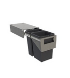 Tanova NZ Simplex Pull Out  Soft Close Kitchen Bin - 300mm and 350mm Cabinet Behind Door Handle type  - 1 x 10L 1 x 6Litre ,1 x 12L 1 x 8Litre , 1 x 15L 1 x 6Litre ,1 x 18L 1 x 8Litre & 1 x 15L 2 x 6Litre – Grey