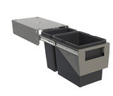 Tanova NZ Simplex Pull Out  Soft Close Kitchen Bin - 300mm and 350mm Cabinet Behind Door Handle type  - 1 x 10L 1 x 6Litre ,1 x 12L 1 x 8Litre , 1 x 15L 1 x 6Litre ,1 x 18L 1 x 8Litre & 1 x 15L 2 x 6Litre – Grey