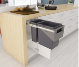 Tanova NZ Simplex Pull Out  Soft Close Kitchen Bin - 300mm and 350mm Cabinet Behind Door Handle type  - 1 x 10L 1 x 6Litre ,1 x 12L 1 x 8Litre , 1 x 15L 1 x 6Litre ,1 x 18L 1 x 8Litre & 1 x 15L 2 x 6Litre – Grey