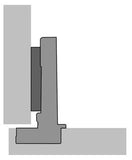 Hettich Germany Veosys 105° stainless steel hinge, overlay, TH - drilling pattern 52 x 5.5 mm, for screwing on with Mounting Plate