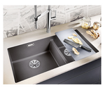 Blanco Germany Subline 480/320-U Double Bowl Sink,( Width 480mm x Depth 200mm ) , ( Width 320mm x Depth 200mm )  Blanco Silgranit Range- Available in 5 Colours :  Anthracite ,Black ,Rock Grey ,White ,Alu-Metallic