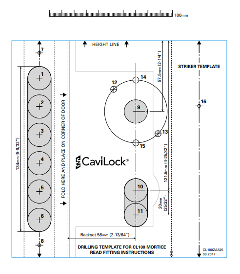 Cavity Slider For Doors Cavilock CL100 Mortice Turn/Emergency Reversible Cylinder Polished Brass & Satin Chrome