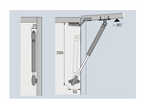 Hettich Germany Flap stay Lift Basic Inside Cabinet Body Height 250mm-400mm