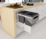 Tanova NZ Simplex Pull Out  Soft Close Kitchen Bin - Width 200mm ,300mm ,350mm and 400mm ,Behind Door Handle type Cabinet - 1 x 50Litre ,2 x 8Litre , 2 x 10Litre ,2 x 12Litre ,2 x 15Litre ,2 x 18Litre ,1 x 24Litre & 3 x 8Litre