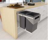 Tanova NZ Simplex Pull Out  Soft Close Kitchen Bin - Width 200mm ,300mm ,350mm and 400mm ,Behind Door Handle type Cabinet - 1 x 50Litre ,2 x 8Litre , 2 x 10Litre ,2 x 12Litre ,2 x 15Litre ,2 x 18Litre ,1 x 24Litre & 3 x 8Litre